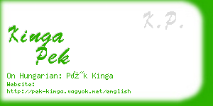 kinga pek business card